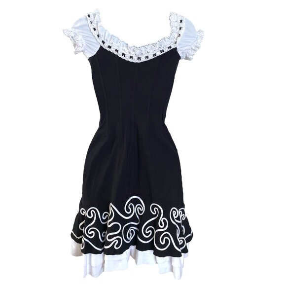 Mara Margo Paris Corset Mini Milkmaid Dress Small-S Black White -EU38-Small/S - Picture 13 of 16